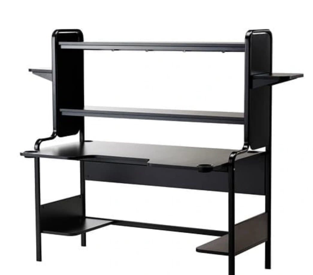 FREDDE Bureau, zwart, 185x74x146 cm