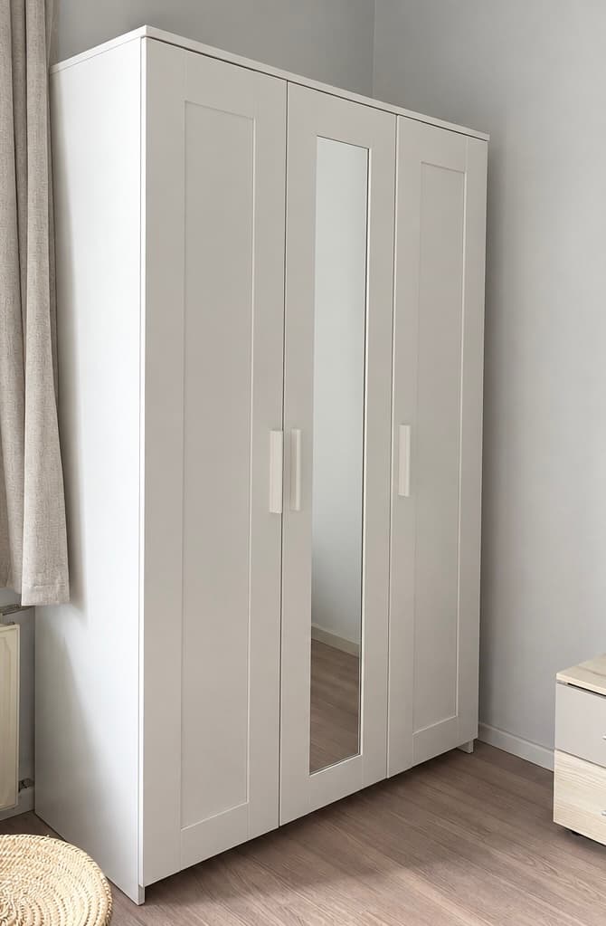 BRIMNES Armoire 3 portes, blanc, 117x190 cm