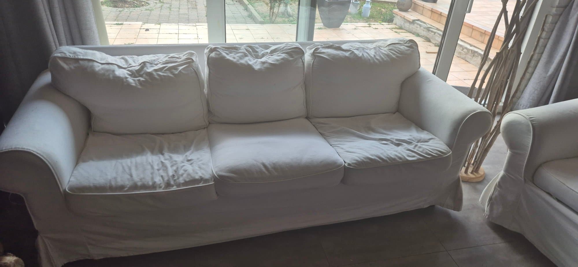 EKTORP PIXBO housse de convertible 3places, Blekinge blanc