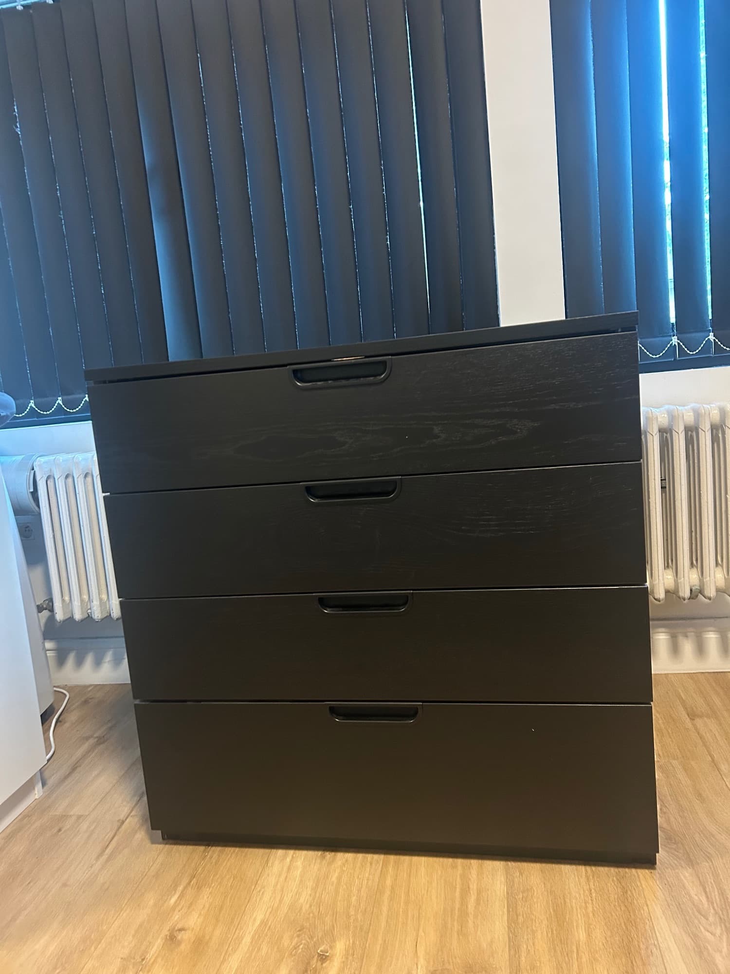 GALANT Ladeblok met lades, zwart gebeitst essenfineer, 80x80 cm