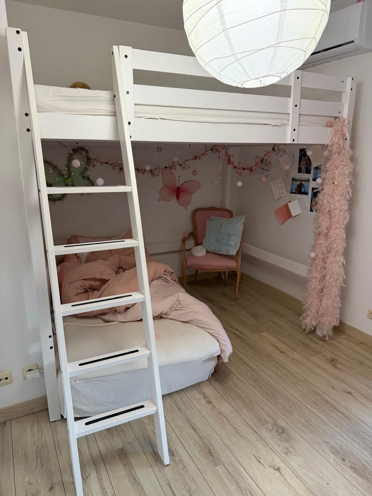 STORÅ loft bed frame, white stain