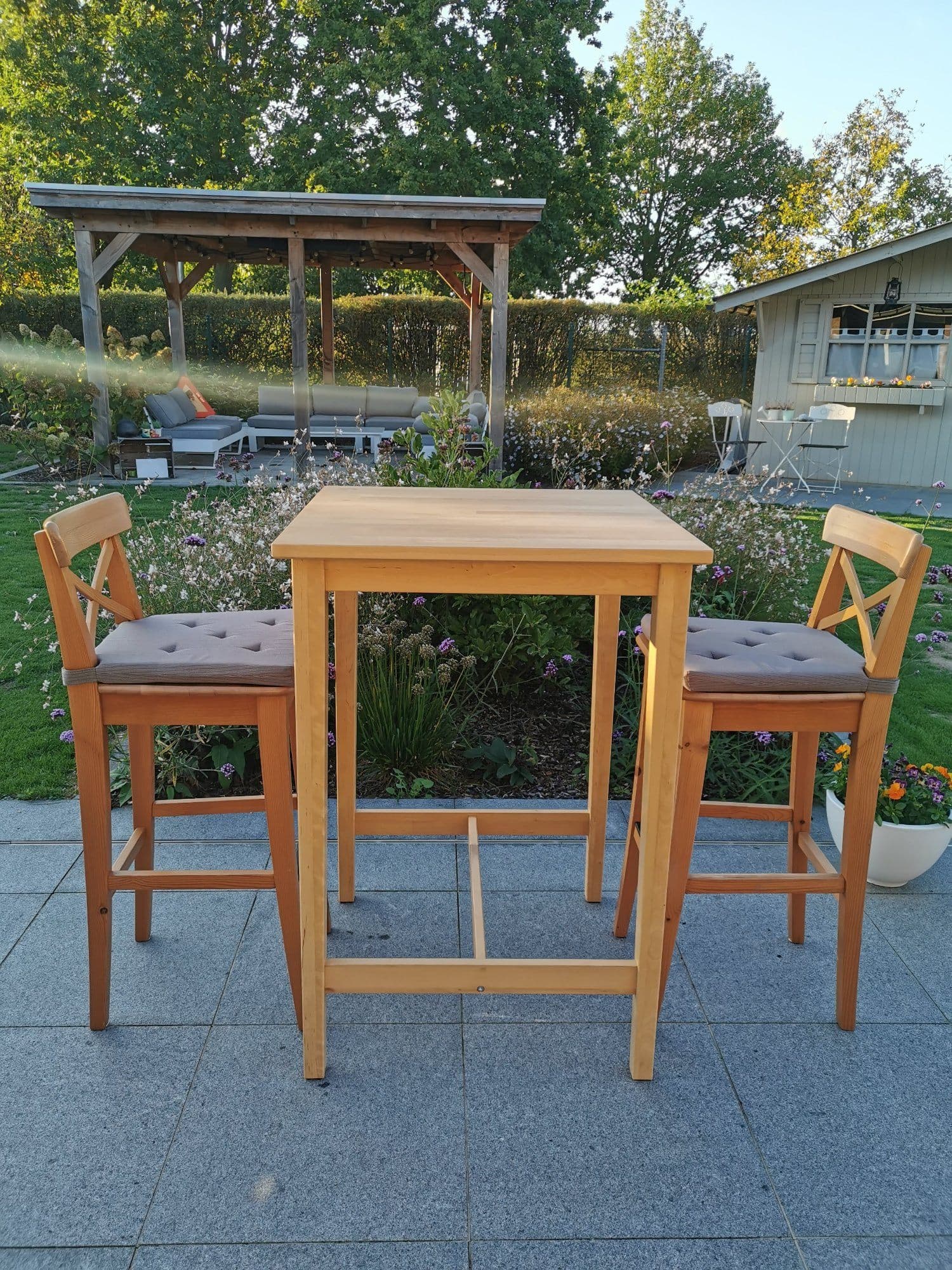 ÄPPLARÖ bar table and 2 bar stools