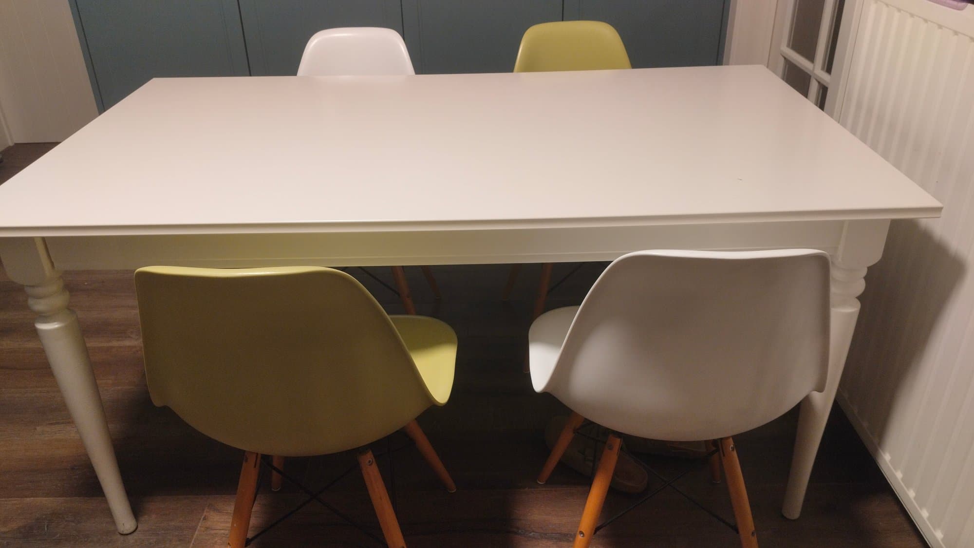 ROSENTORP uitschuifbare tafel, wit, 155/215x87 cm