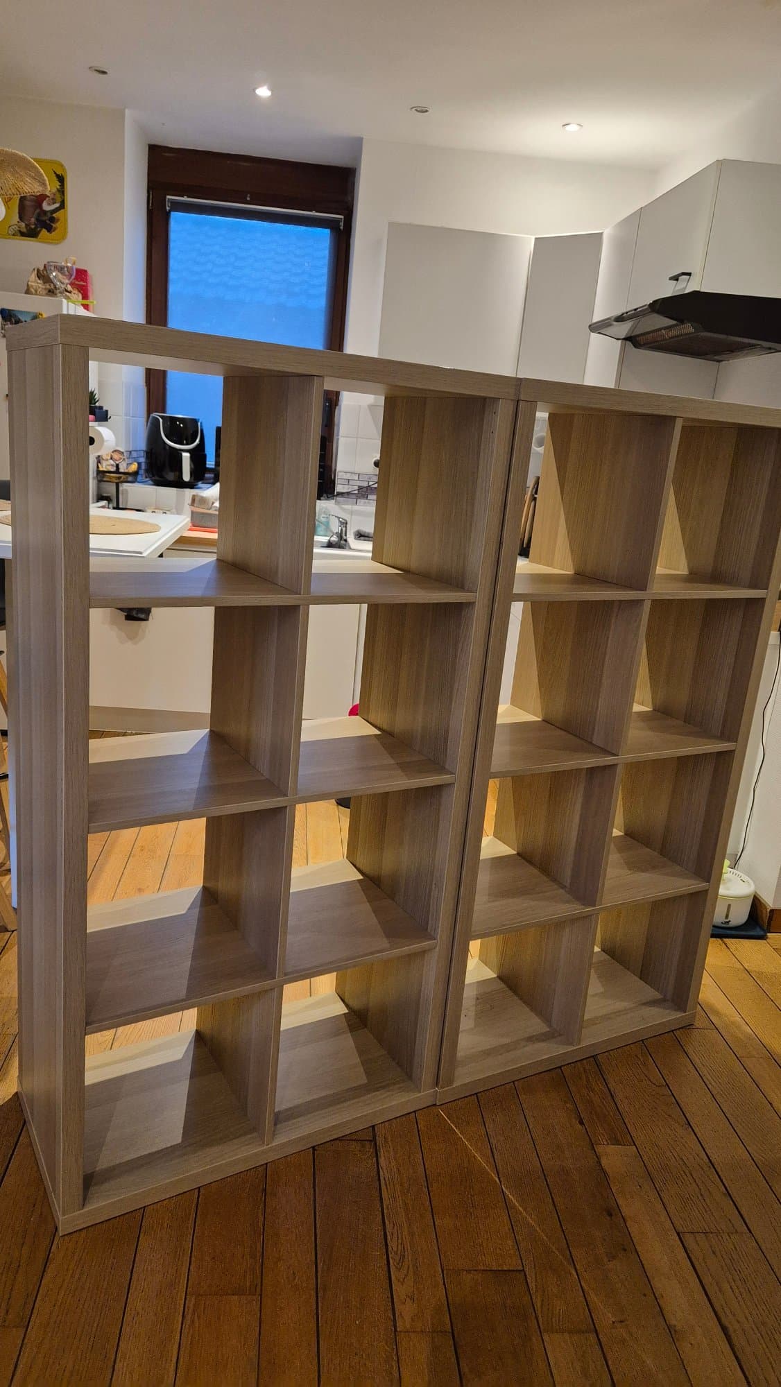 2 ETAGERES KALLAX open kast, berkenpatroon