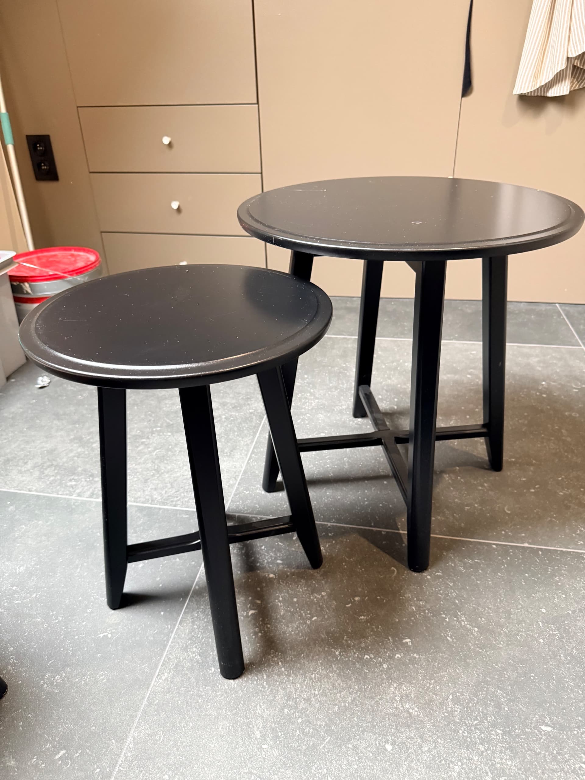 KRAGSTA Tables gigognes, lot de 2, noir