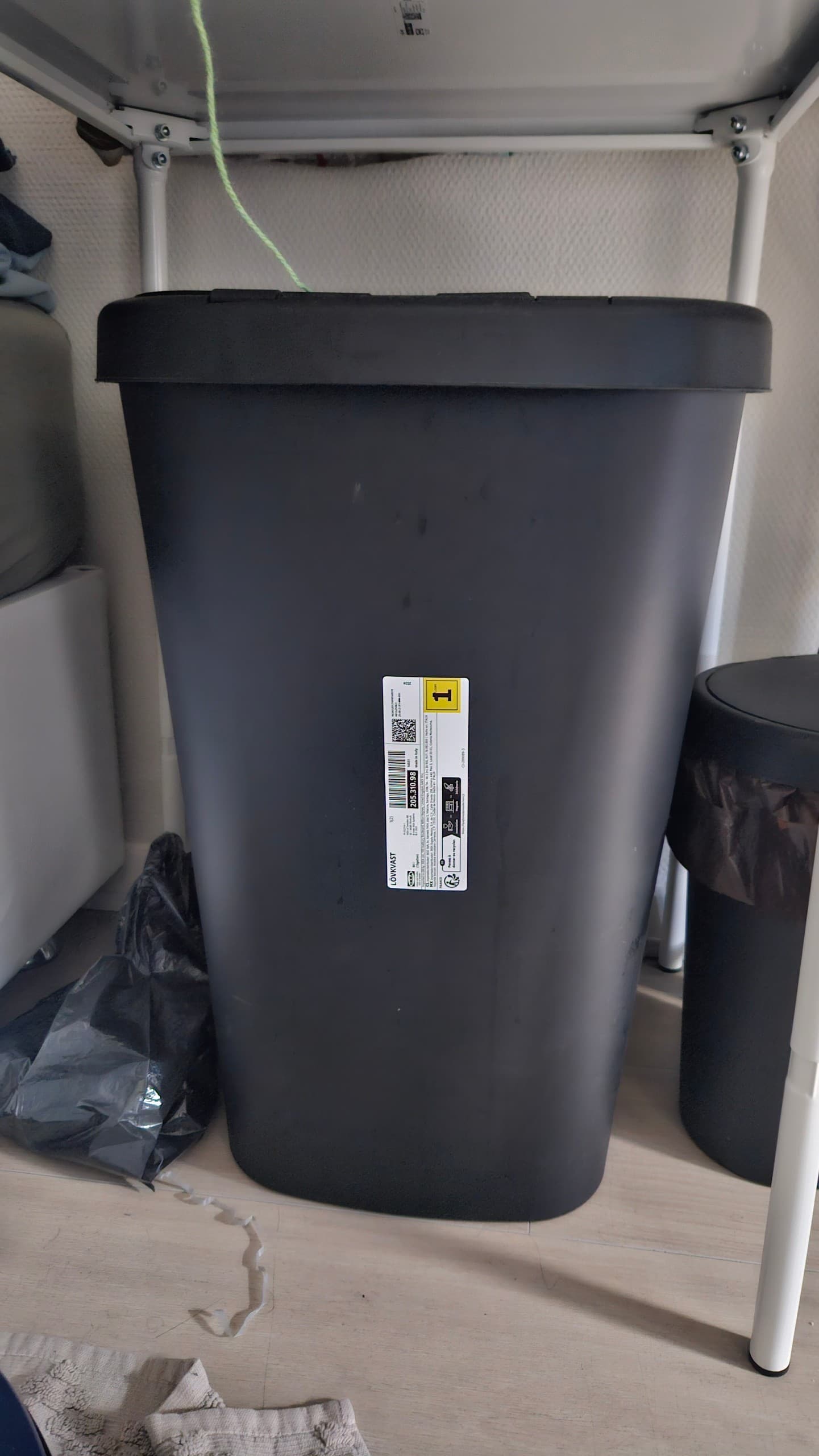 LÖVKVAST bin with lid, black, 50 l