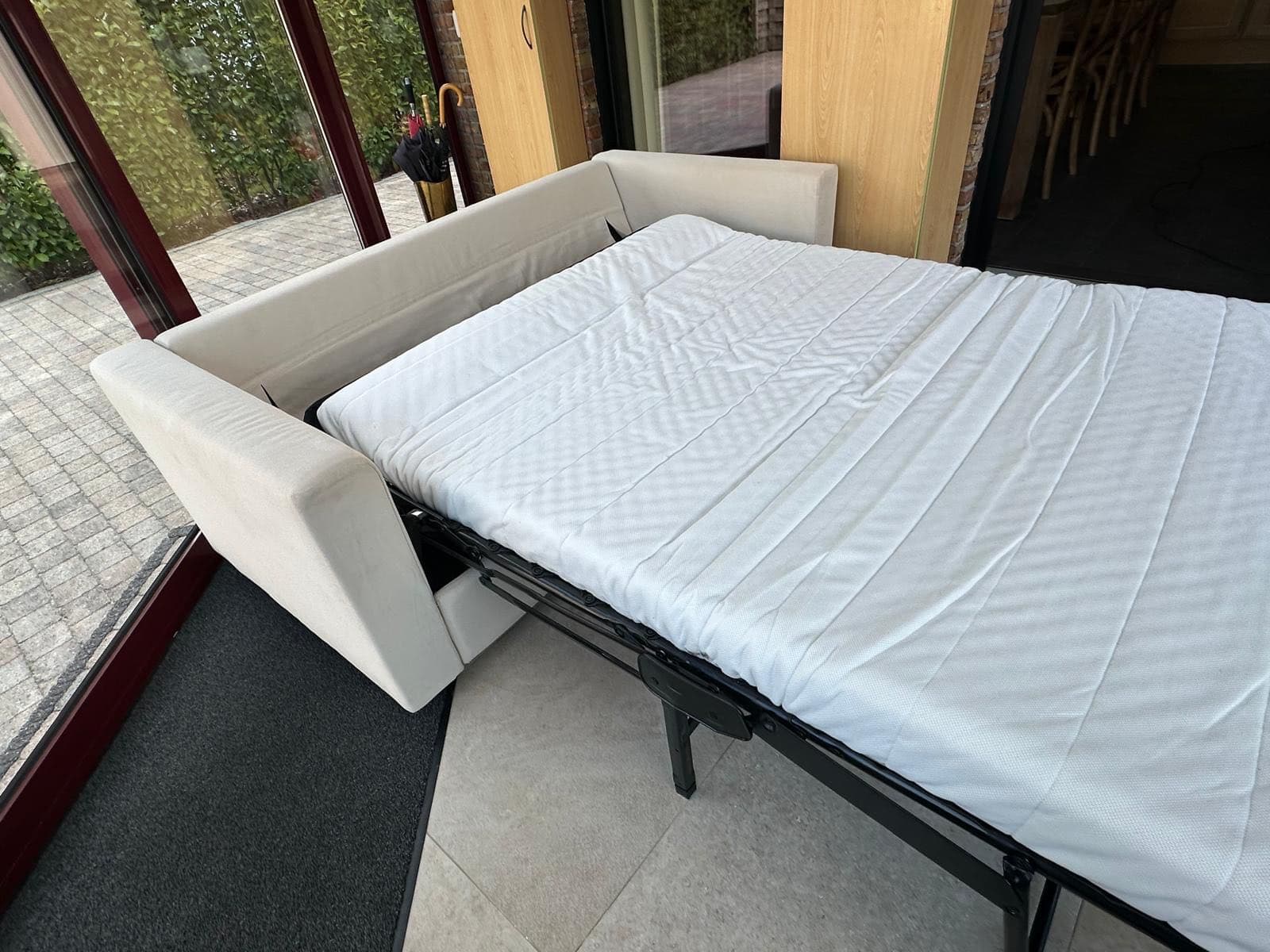 VIMLE 2-seat sofa-bed, Hallarp beige