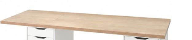 LAGKAPTEN / ALEX bureau, wit gelazuurd eikeneffect/wit, 140x60 cm
