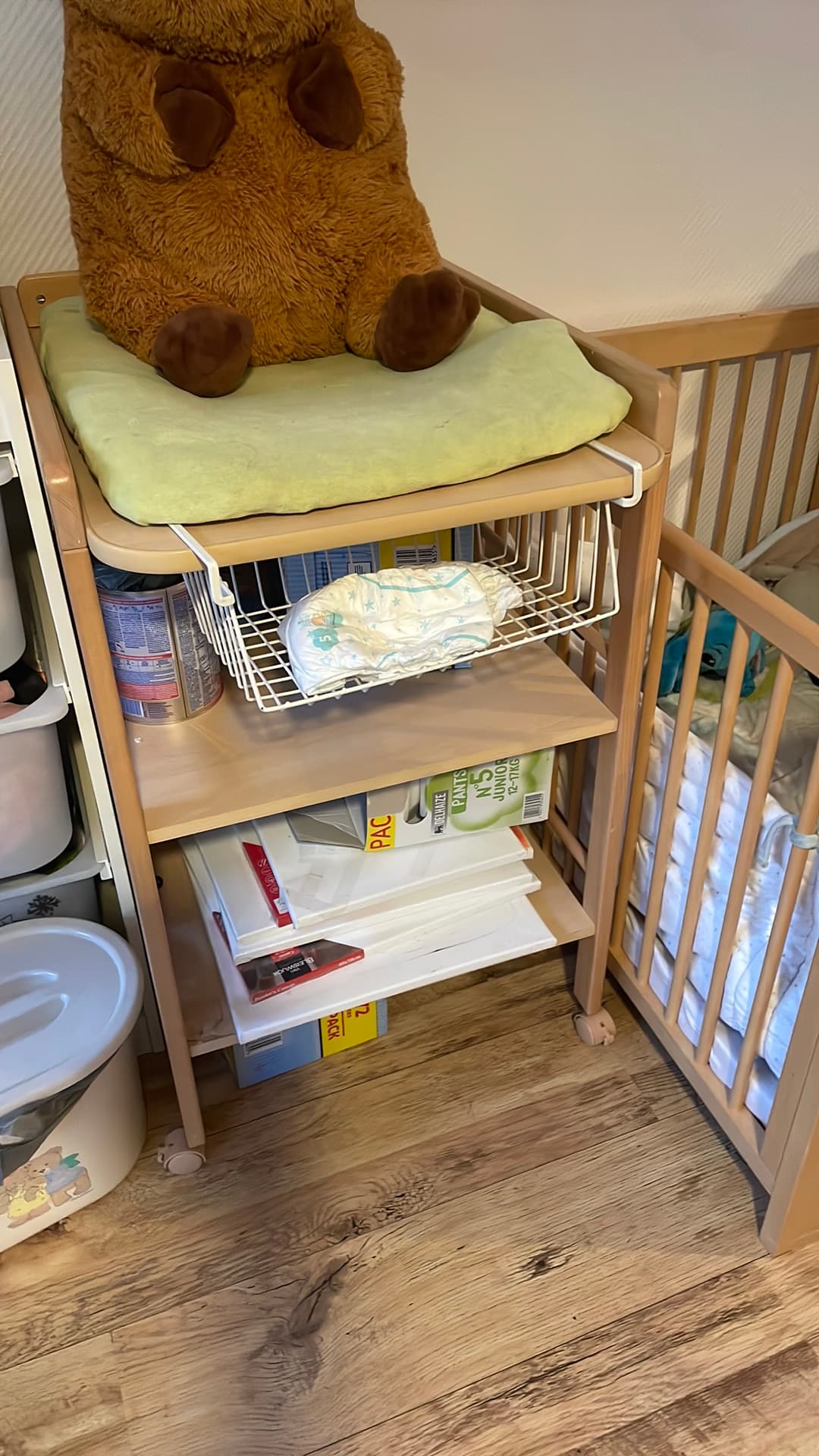 SNIGLAR TABLE A LANG changing table, beech/white, 53x72x87 cm