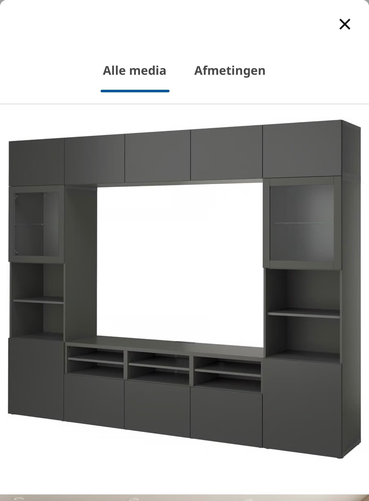 BESTÅ TV storage combination/glass doors
