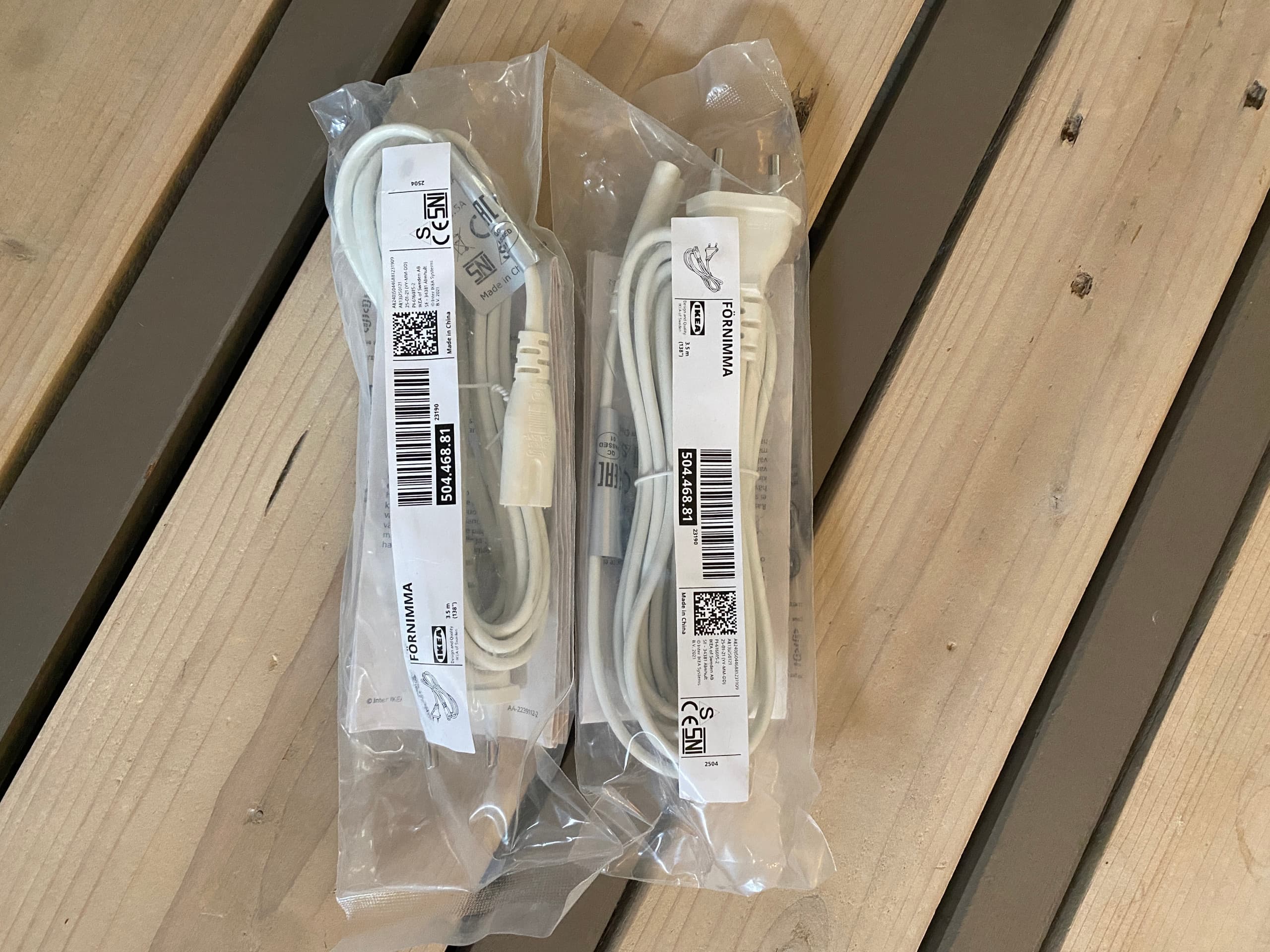 FÖRNIMMA (2PCS) power supply cord, 3.5 m