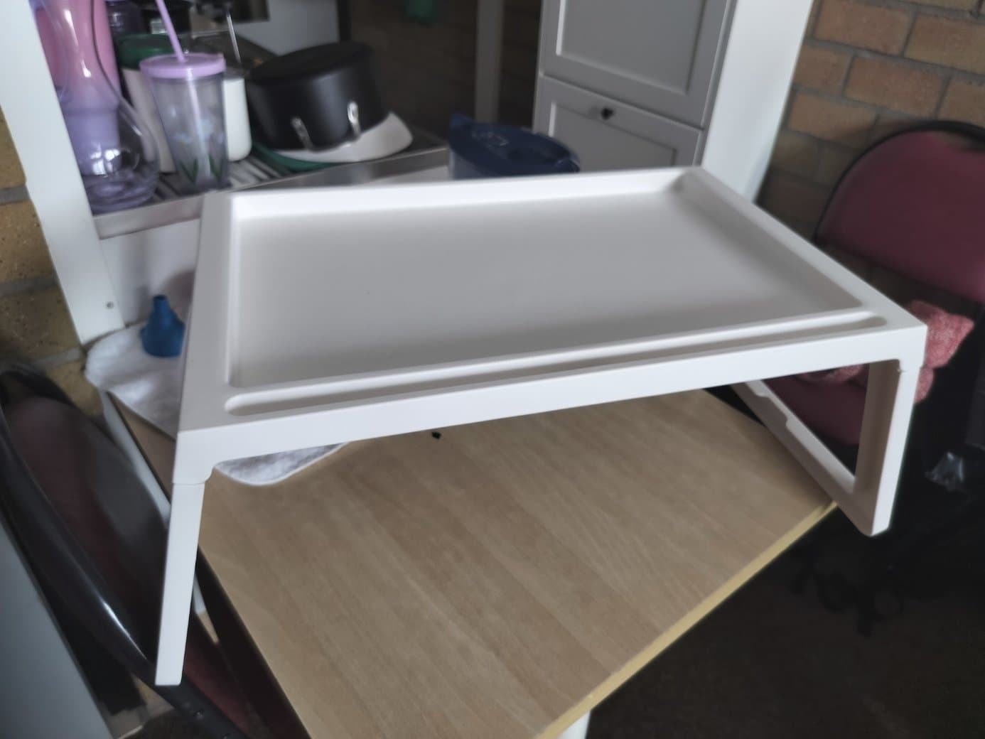 KLIPSK bed tray, white