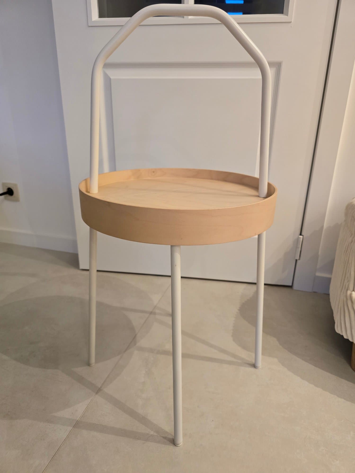 BURVIK Table d'appoint, blanc, 38 cm