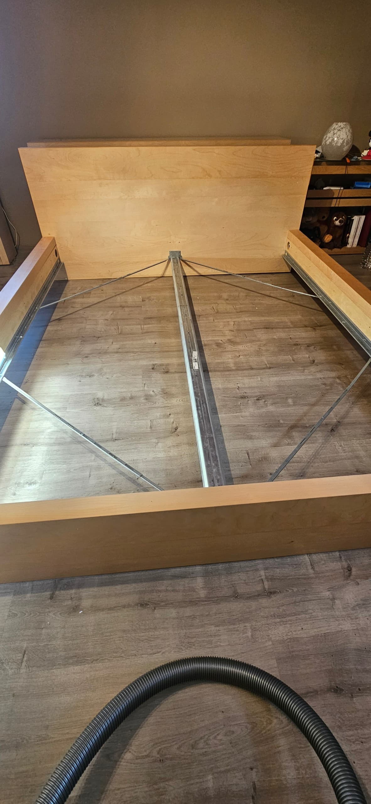 LIT MALM 140/200 bed frame, high, white stained oak veneer, 140x200 cm