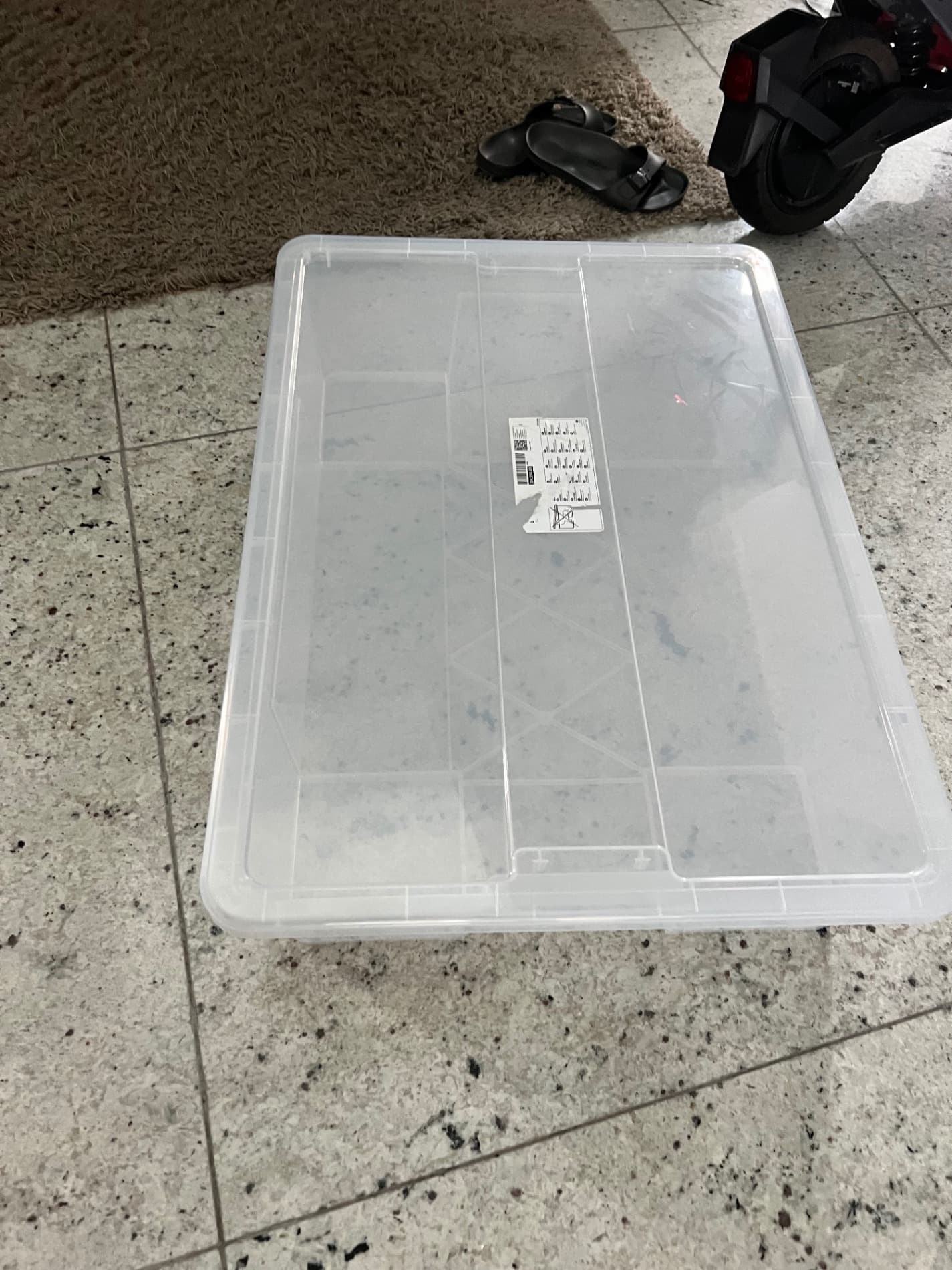 SAMLA box with lid, transparent, 79x57x18 cm/55 l