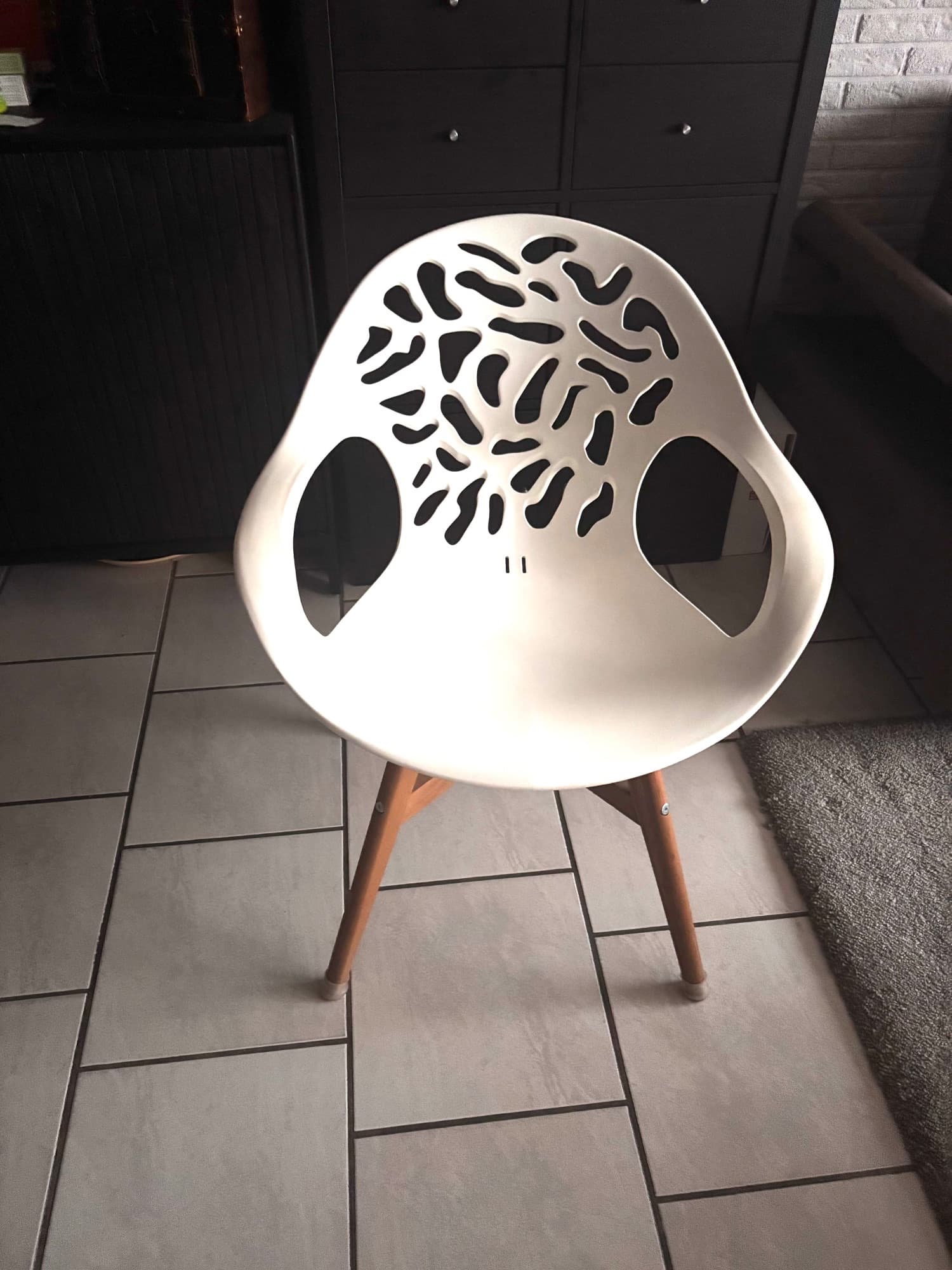 ANGRIM chair, white patterned/in/outdoor