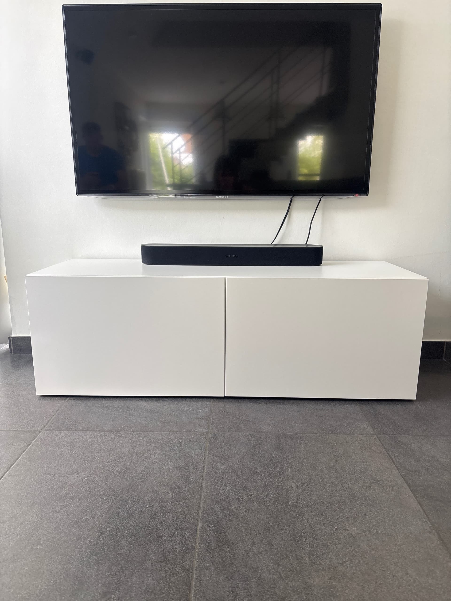BESTÅ kast met deuren, wit/Lappviken wit, 120x42x38 cm