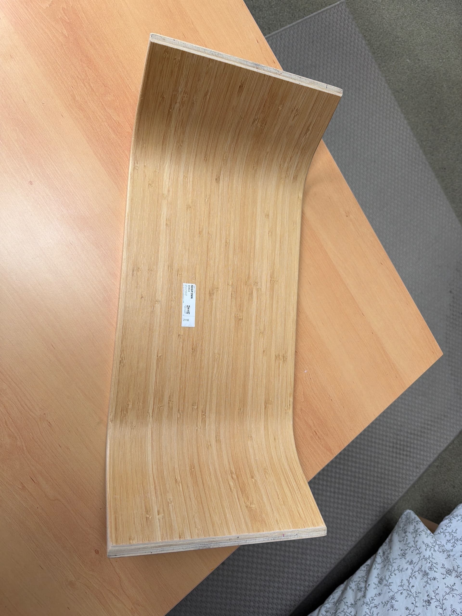 SIGFINN Support écran hauteur fixe, placage bambou