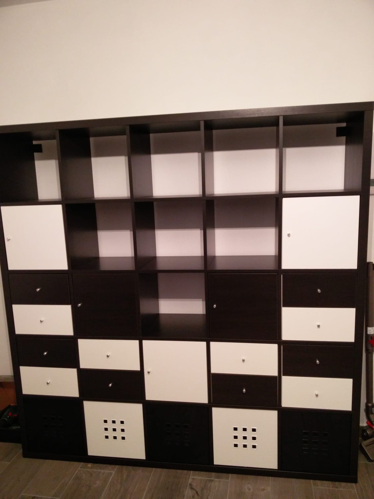 KALLAX Étagère avec 10 accessoires, brun noir, 182x182 cm