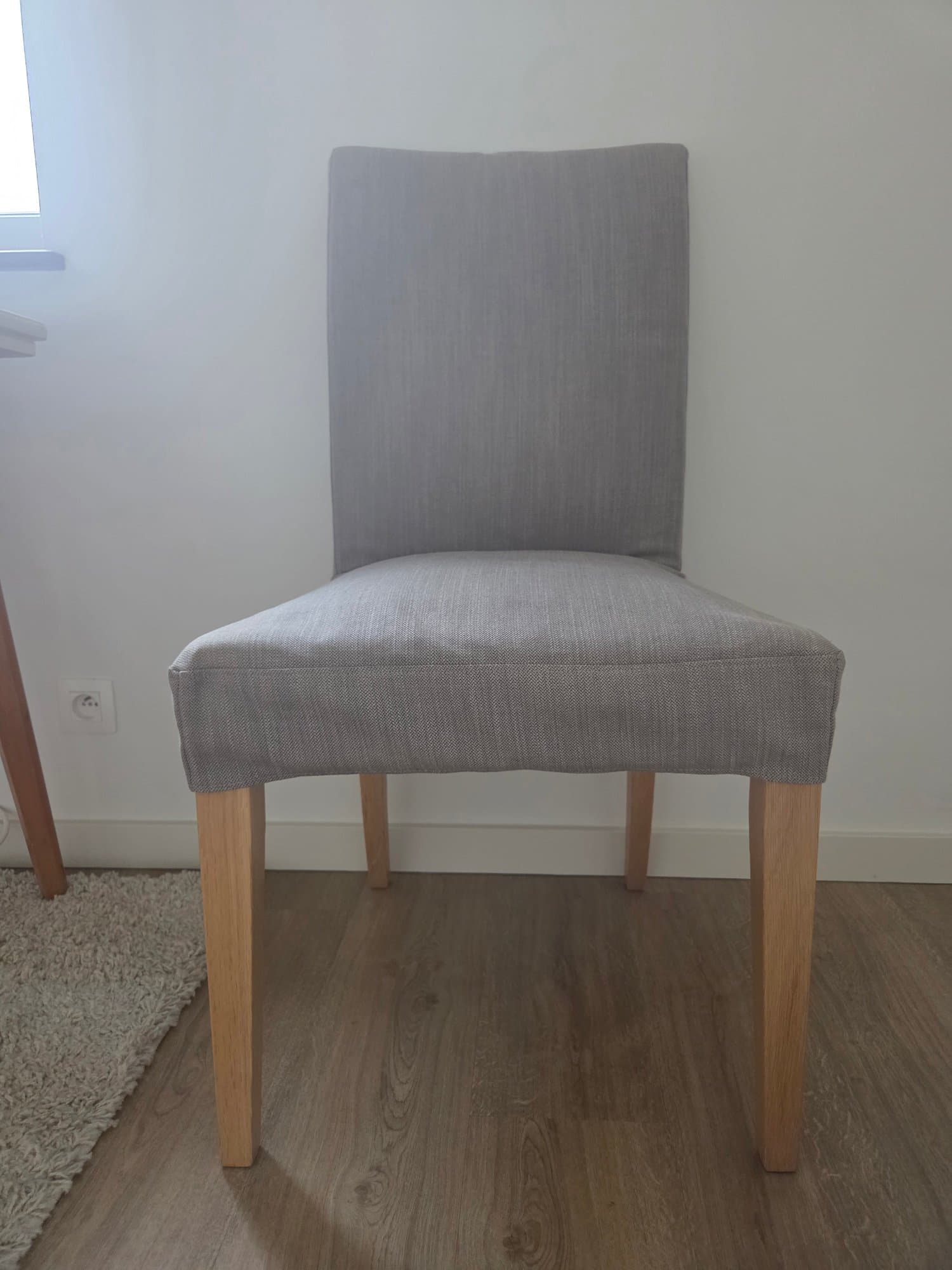 8 CHAISES DISPO chair, oak effect/Gunnared dark grey