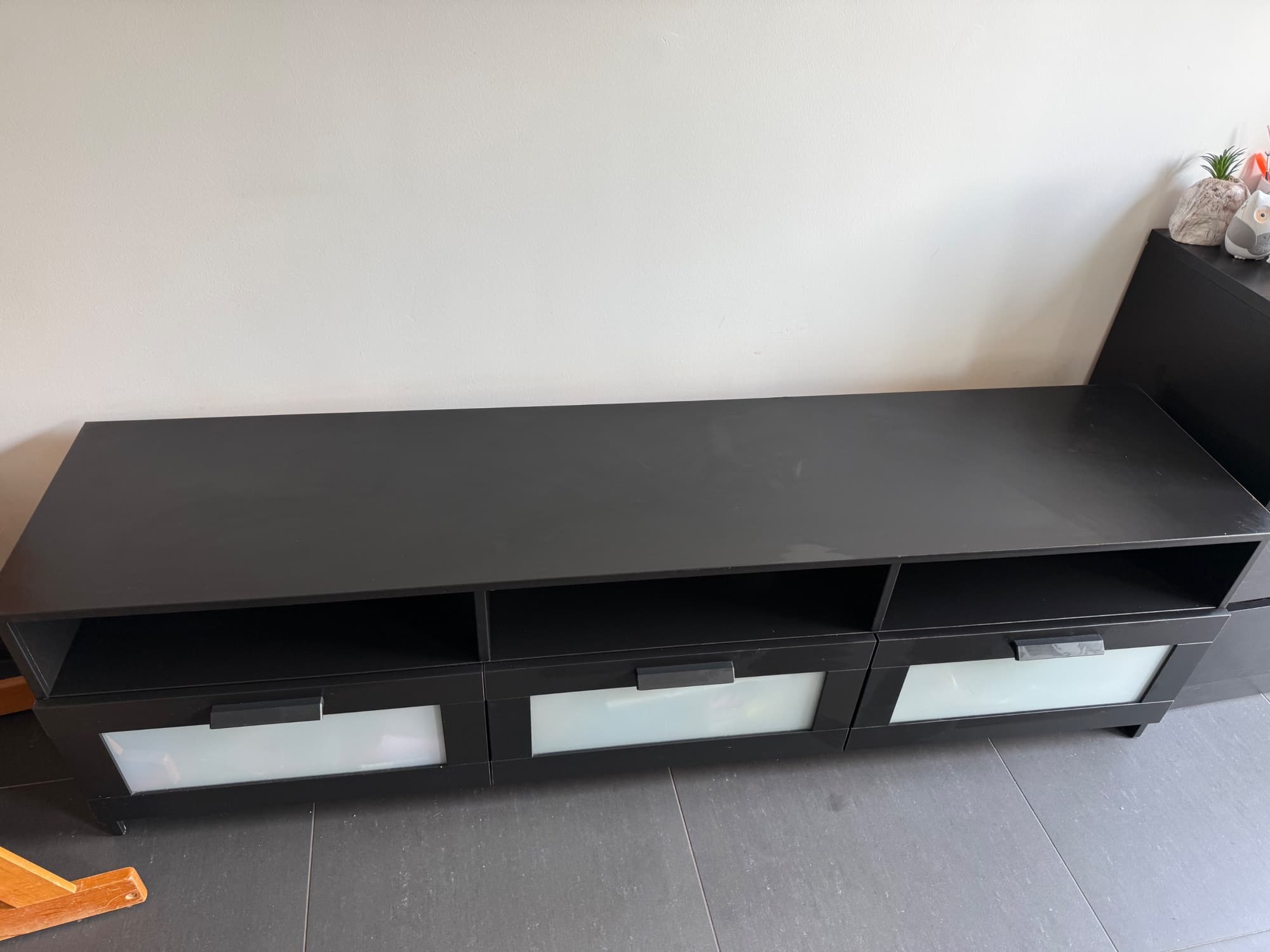 BRIMNES Banc TV, noir, 180x41x53 cm