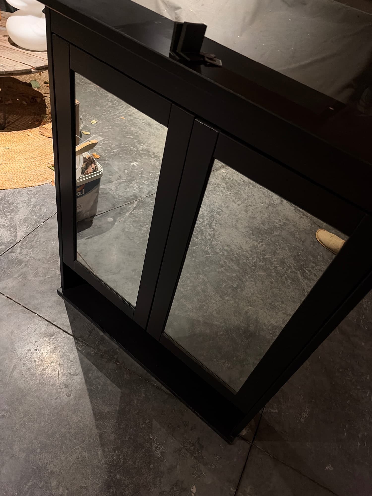 TÄNNFORSEN meuble à miroir avec portes, gris clair, 80x15x95 cm
