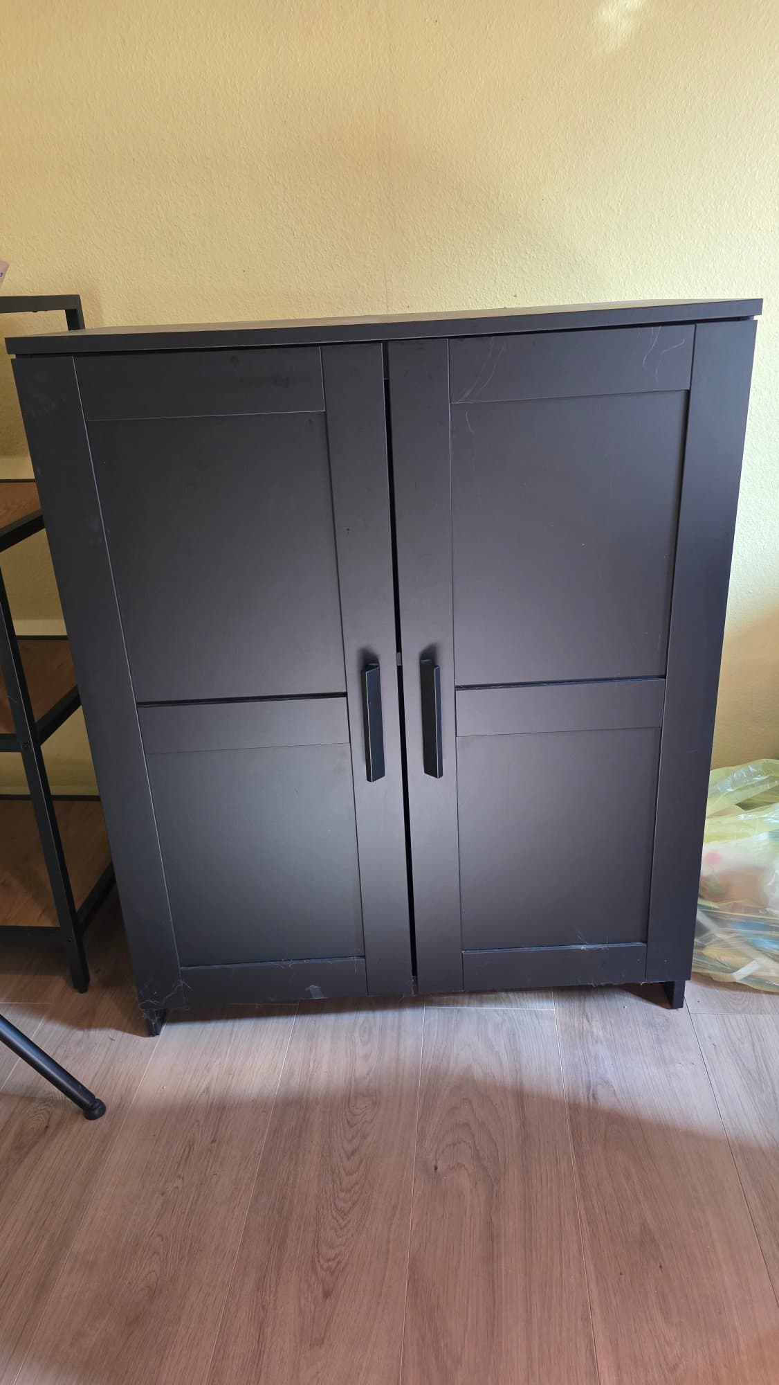 BRIMNES cabinet with doors, black, 78x95 cm