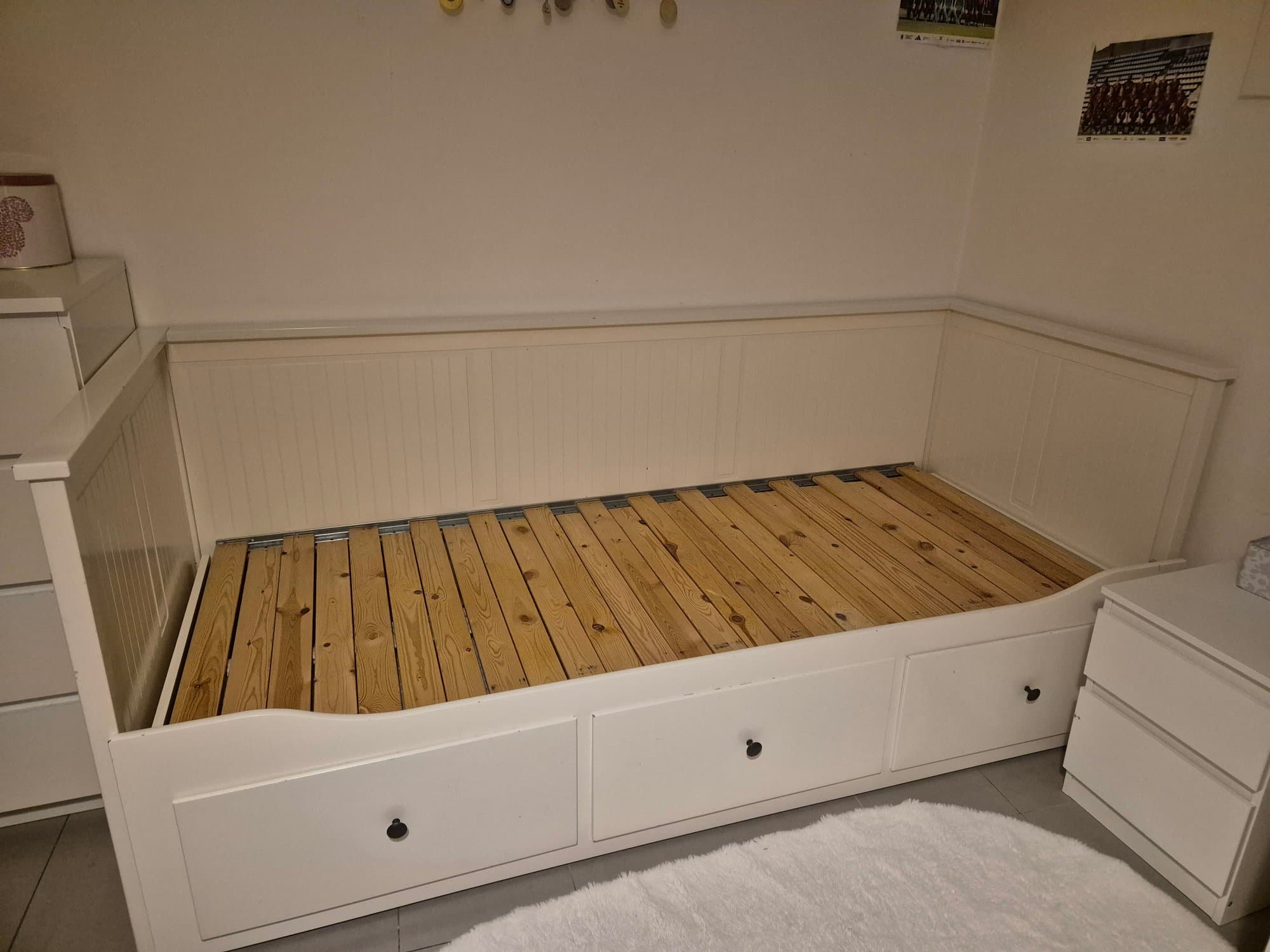 HEMNES day-bed frame with 3 drawers, white, 80x200 cm