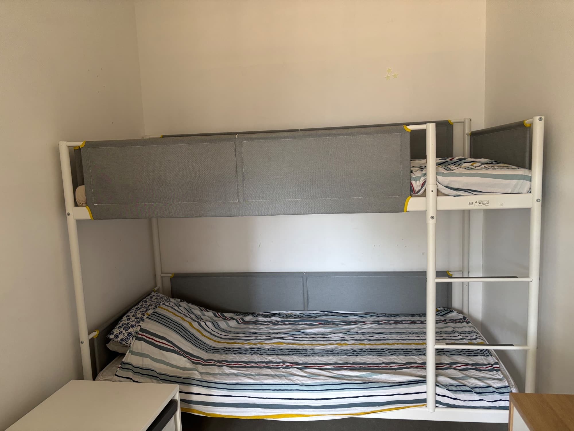 VITVAL STAPELBED Structure lits superposés, blanc, gris clair, 90x200 cm