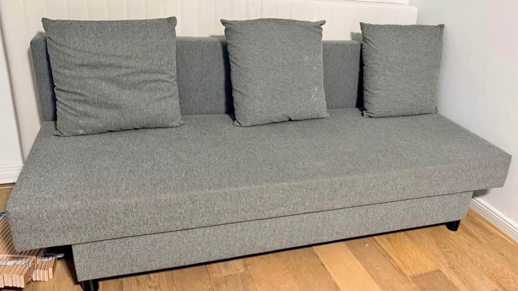 ÄLVDALEN canapé 3 places convertible, Knisa gris-beige
