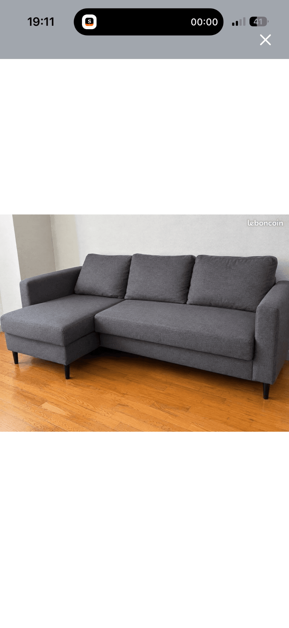 ÄLVDALEN 3-zitsslaapbank met chaise longue, Knisa donkergrijs