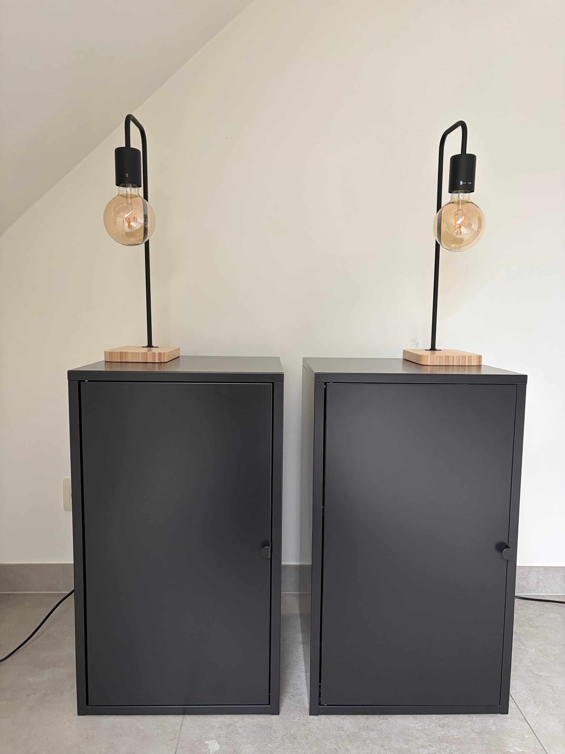 LIXHULT + TVÄRHAND cabinet, metal/anthracite, 35x60 cm