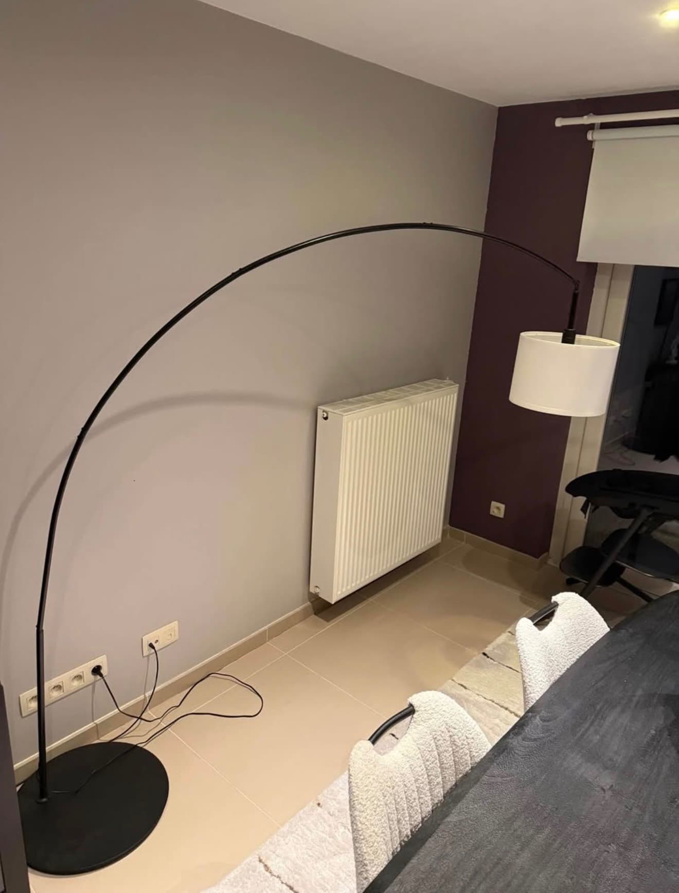 SKAFTET Pied lampadaire, arceau noir, noir