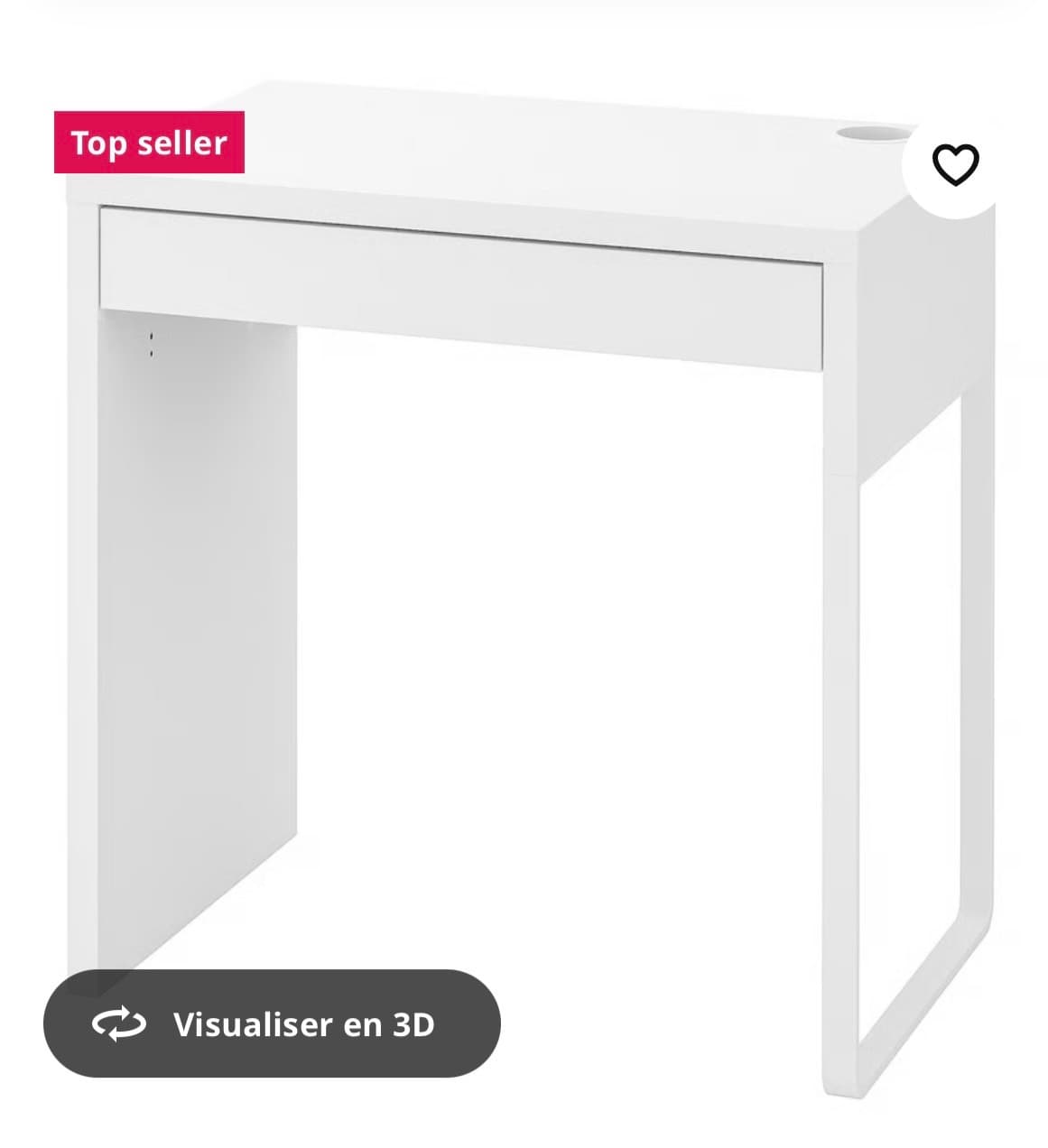MICKE Bureau, blanc, 73x50 cm