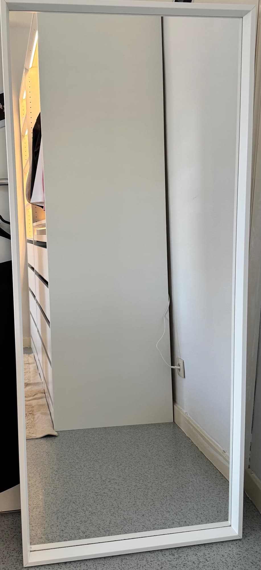 NISSEDAL Spiegel, zwart, 65x150 cm