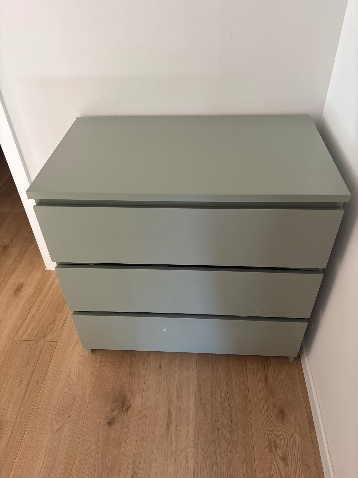 MALM commode 3 tiroirs, vert clair