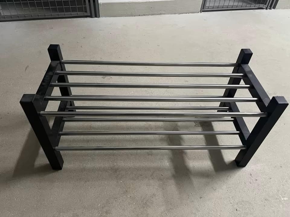 TJUSIG SCHOENENREK shoe rack, black, 79x32x37 cm