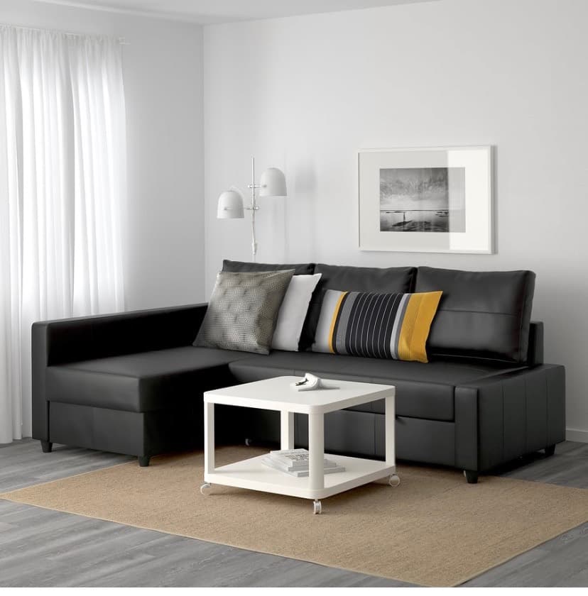 FRIHETEN corner sofa-bed with storage, Bomstad black