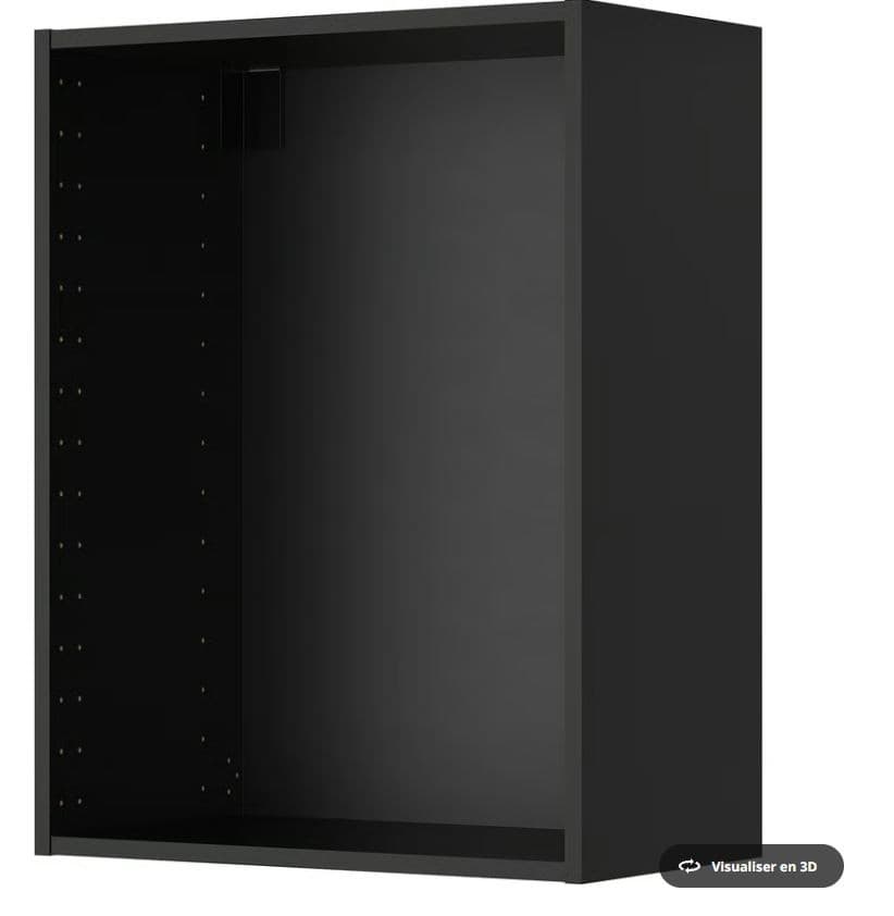 CUBE METOD wall cabinet, black-grey, 60x37x80 cm