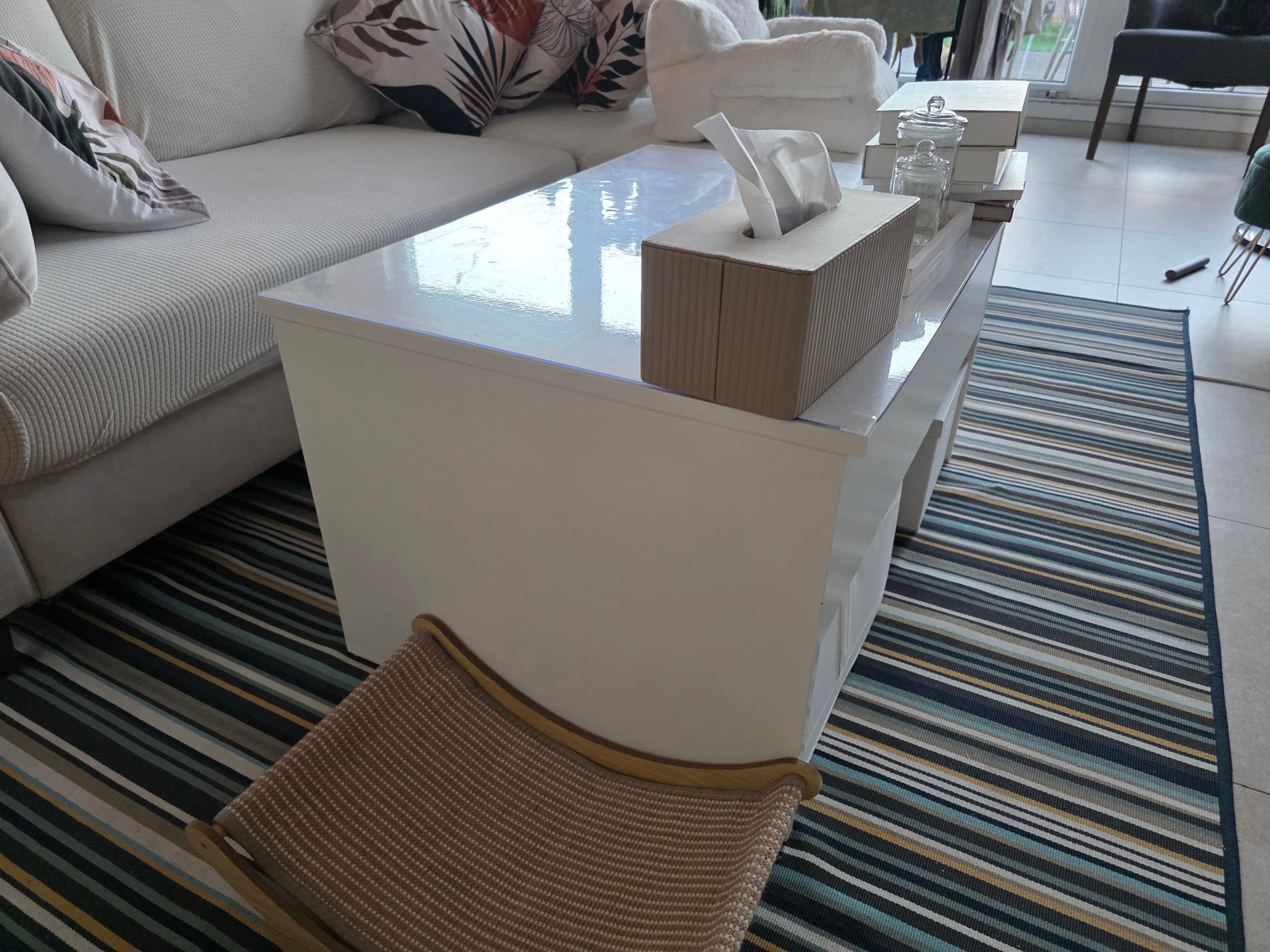 VITTERYD table basse réglable, blanc, 97 cm