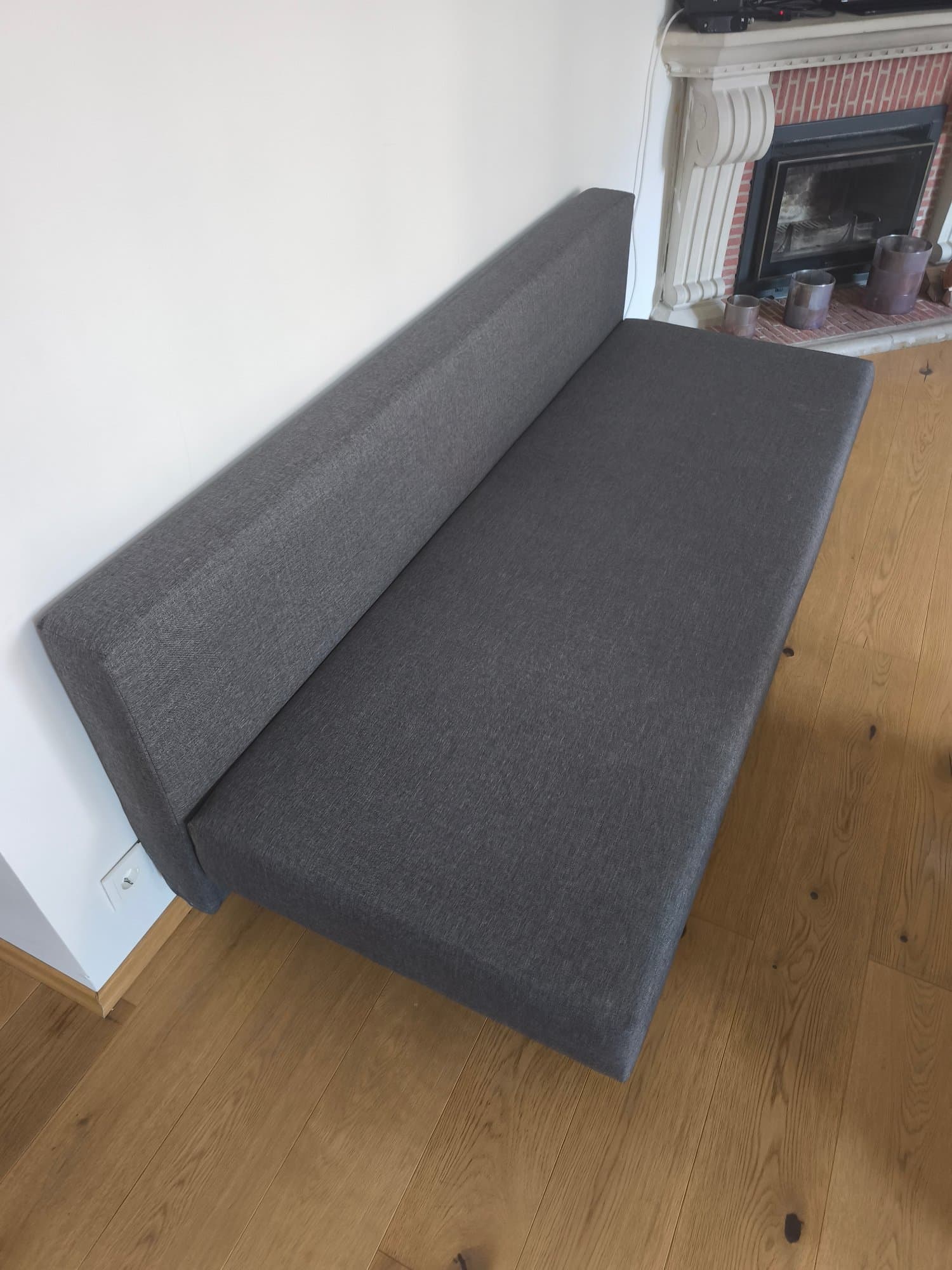 ASARUM three-seat sofa-bed, grey