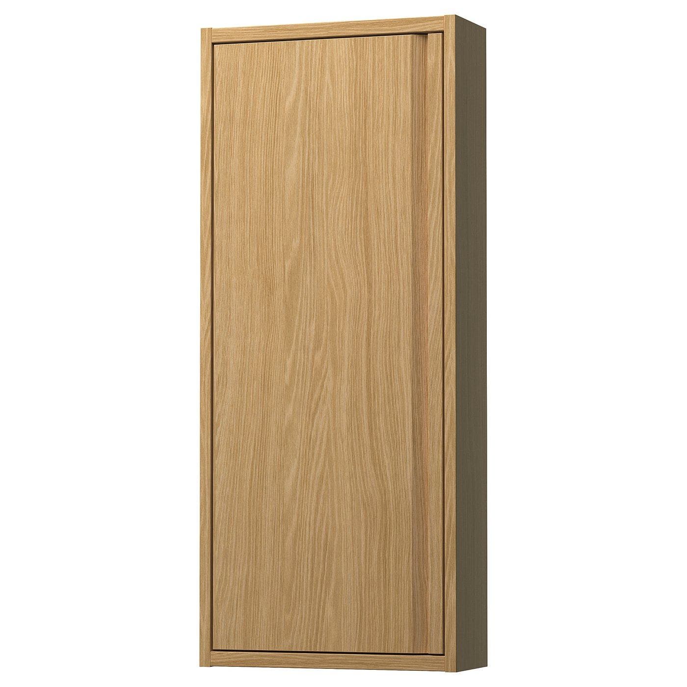 ÄNGSJÖN wall cabinet with door, oak effect, 40x15x95 cm