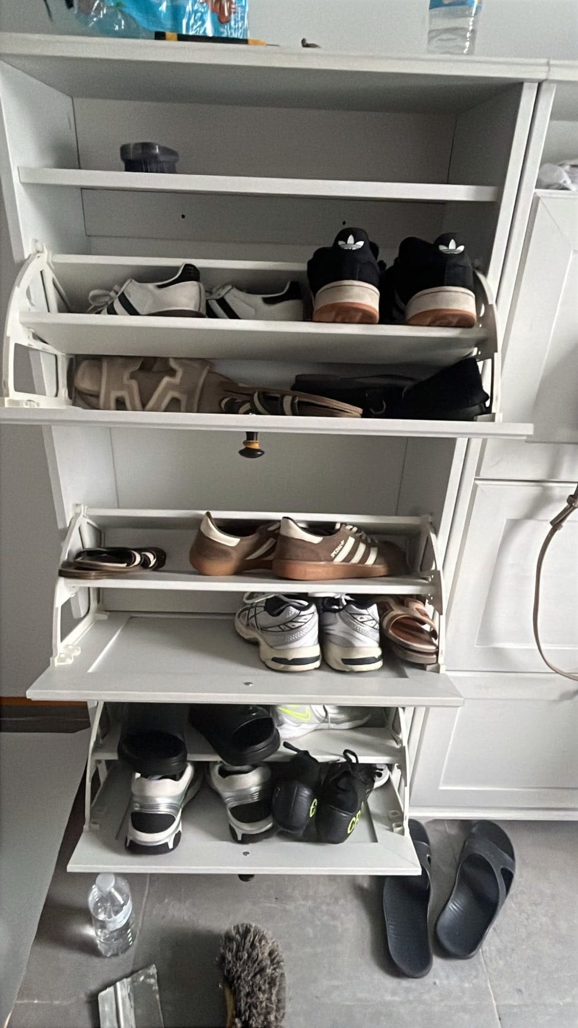 BRUSALI shoe cabinet with 3 compartments, white, 61x30x130 cm