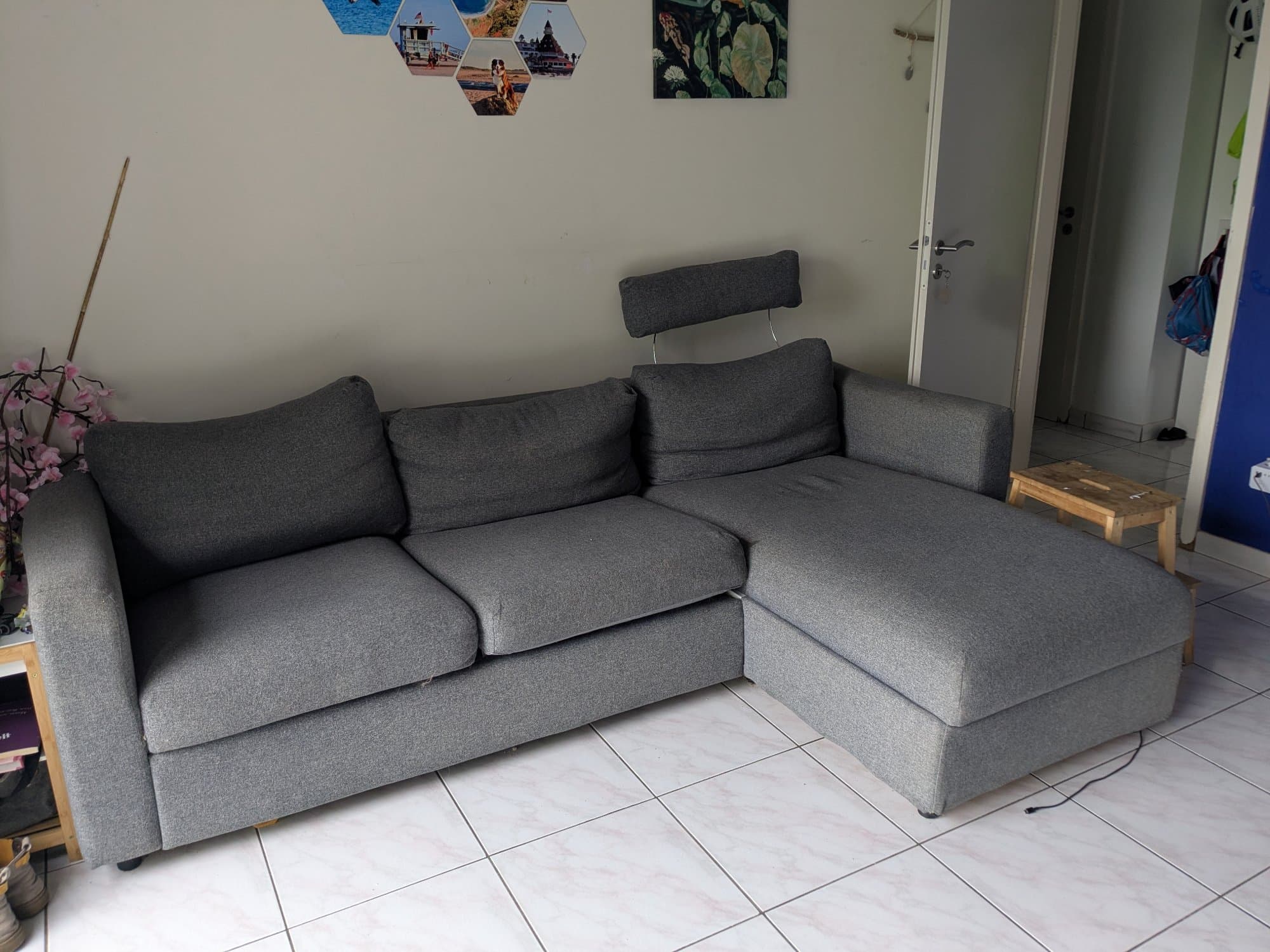 VIMLE 3-zitsslaapbank met chaise longue