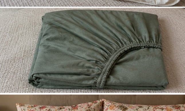 VÅRVIAL fitted sheet, grey-green, 160x200 cm