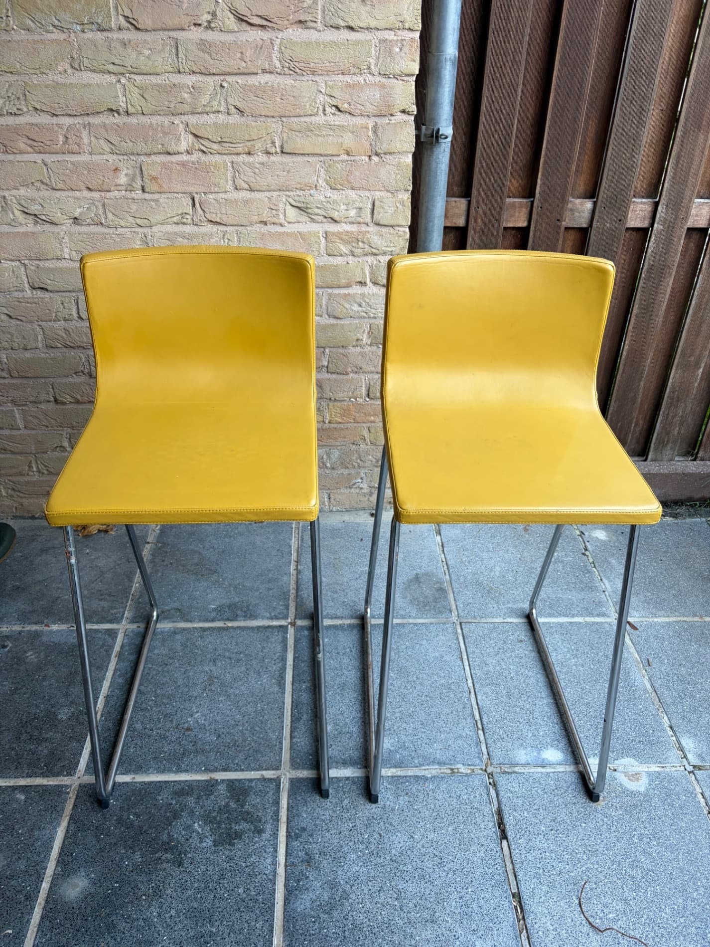 BERNHARD chaise de bar, chromé/Mjuk orange