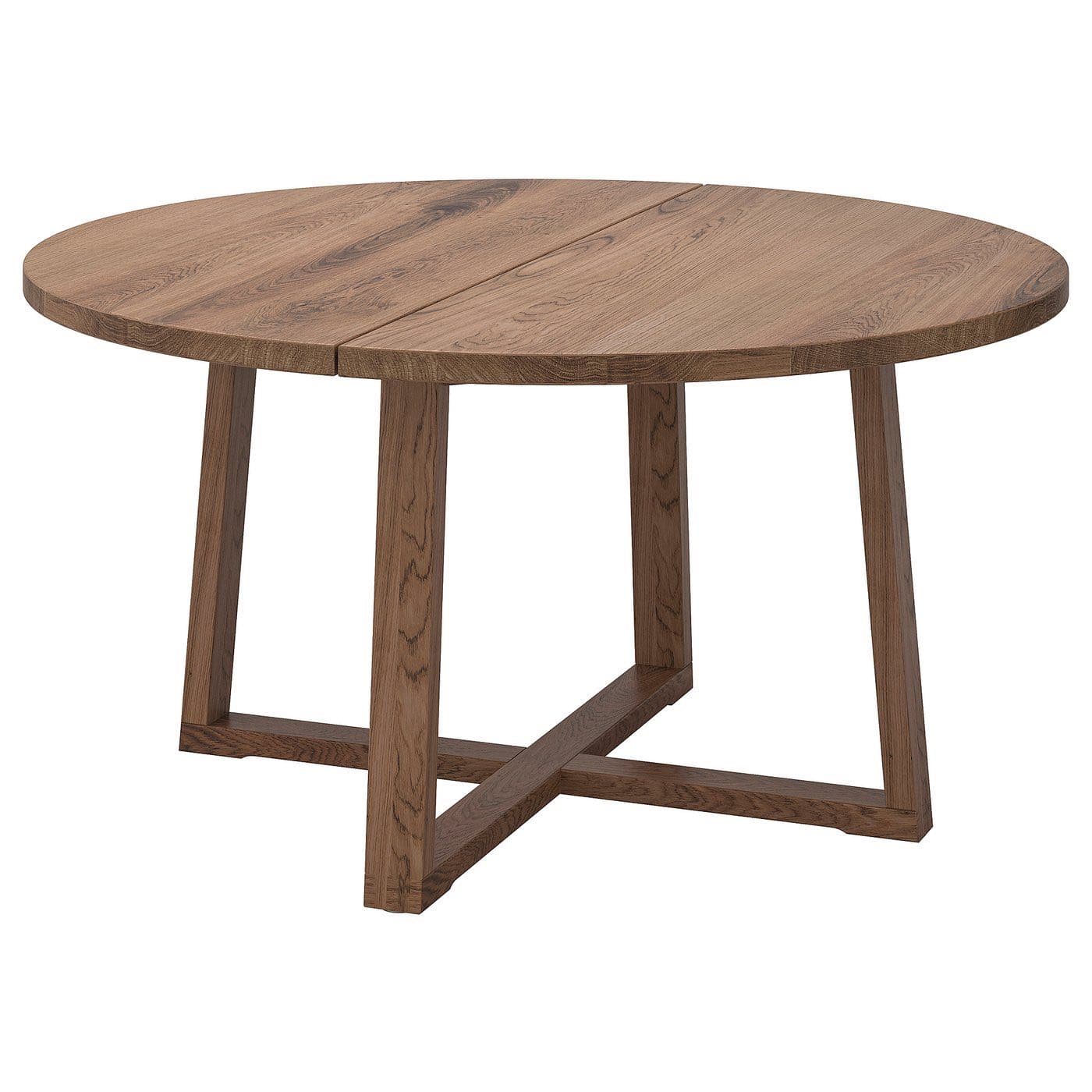 MÖRBYLÅNGA table, plaqué chêne teinté brun, 145 cm