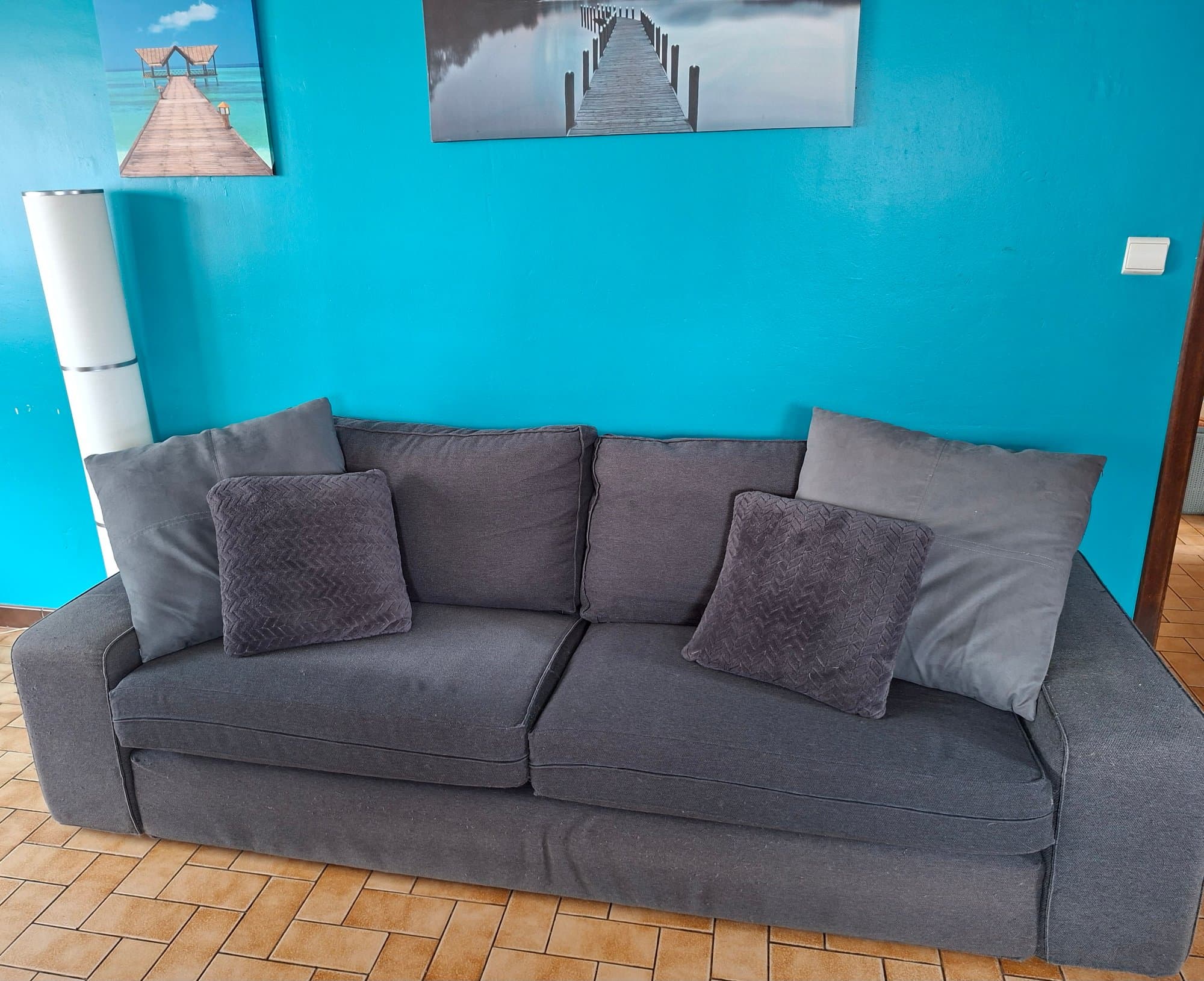 KIVIK housse de convertible 3places, Tullinge gris brun