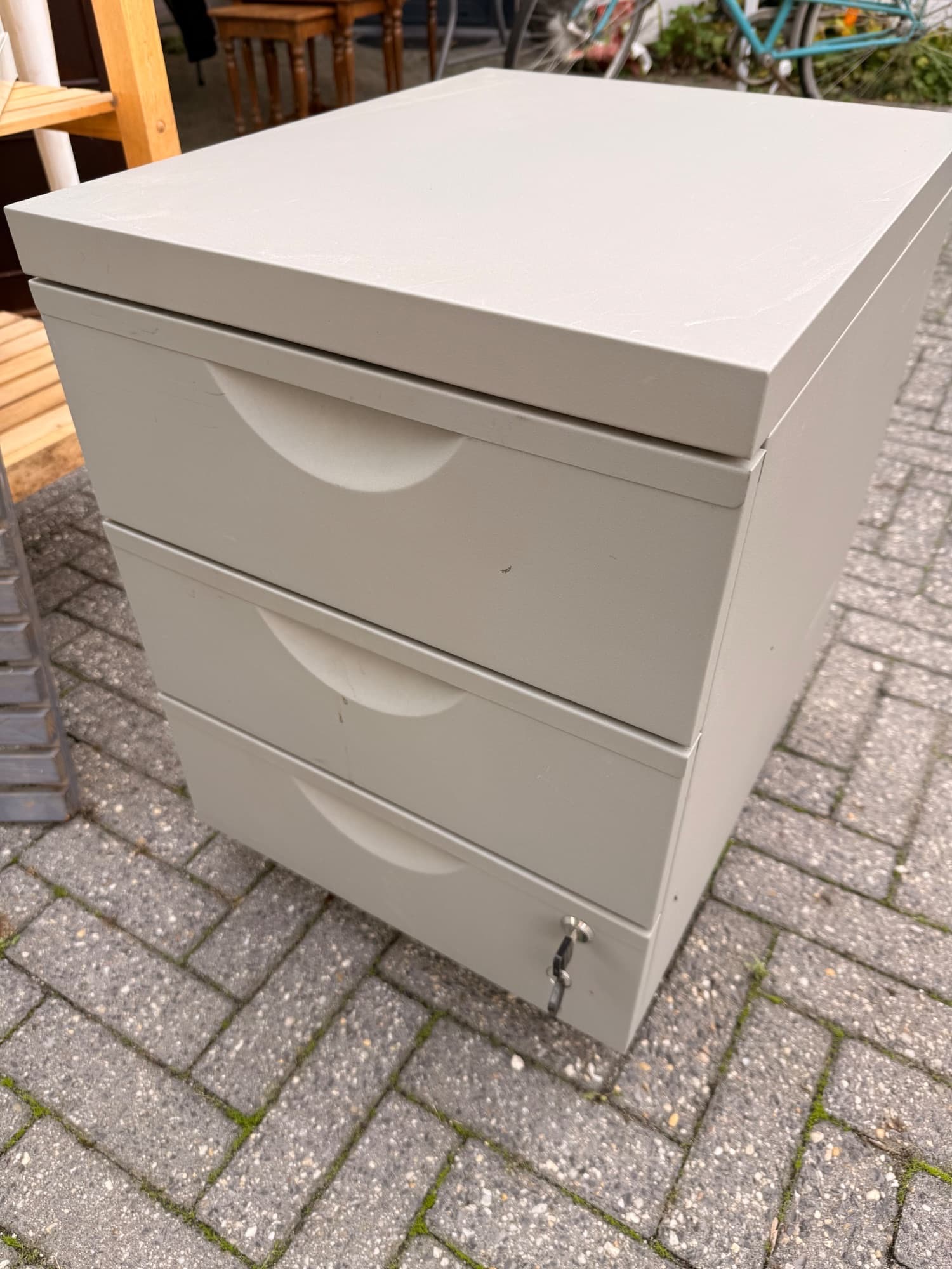 ERIK drawer unit w 3 drawers on castors, white