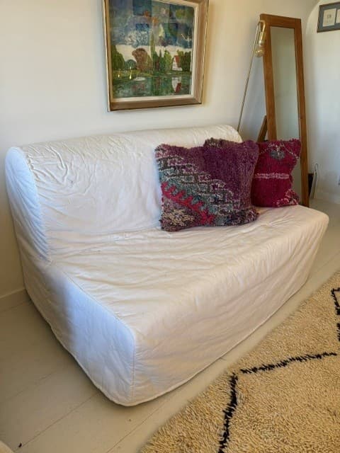 LYCKSELE MURBO 2-seat sofa-bed, Ransta natural